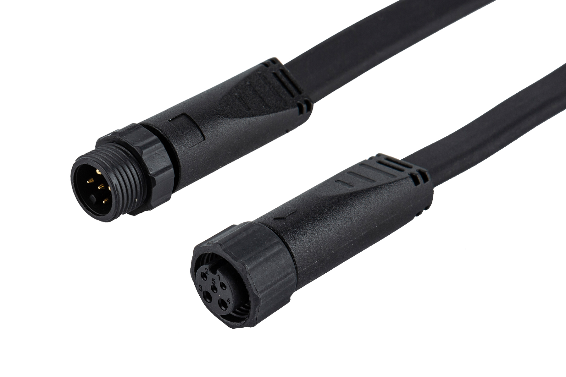 M12插針端防水連接器2~8芯(扁平線)